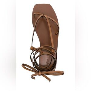 Women’s Brown Lace-Up Flat Sandals